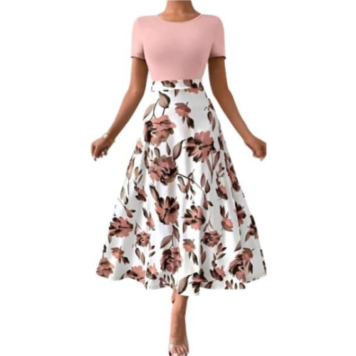 Ladies Floral Flare Dress - Image 2